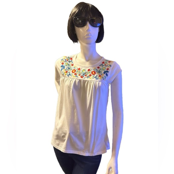 J. Crew Cap Sleeves Floral Top Size 2 - Picture 1 of 5